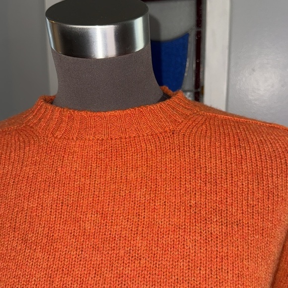 Aquascutum of London Vintage Orange Shetland Wool Crew Neck Sweater - Picture 2 of 7